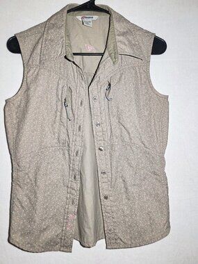Cloudveil Cream Button up Tank Vest Small Outdoors Womens Tan - Pink